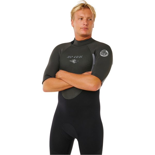 2026 Rip Curl Mens Omega 2mm Back Zip Shorty Wetsuit 128MSP - Grey